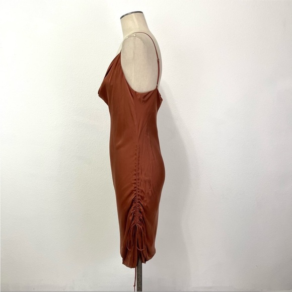 Aritzia- Wilfred Only Ruched Dress in Genuine Brown Size XL - Picture 5 of 12